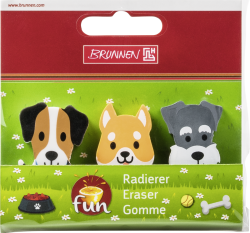 Radiergummi Hund 3er