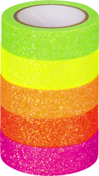 Deko Tape Neon glitter 5er