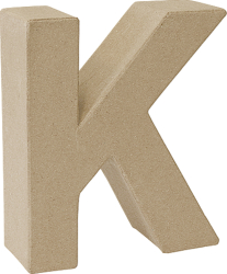 Pappmache 3D Buchstabe K 17,5x5,5cm