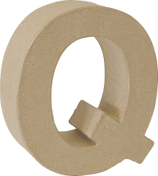 Pappmache 3D Buchstabe Q 17,5x5,5cm