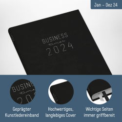 Business-Timer A5 2024 12 Monate [Schwar - 7166-7