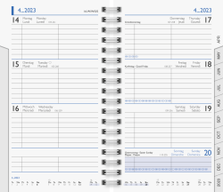 Taschenkalender9x15cm 2S/1W Einlage,