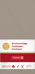 Briefumschlag DL taupe mFut 10St - 105125185