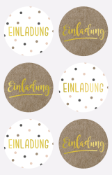 Sticker Einladung rund 4 cm