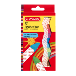 Herlitz Tafelkreide eckig, farbig VE=12