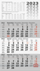 Dreimonatskalender 30x52cm,