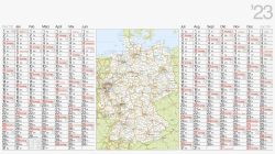 Plakatkalender m. Landkarte 114x64,