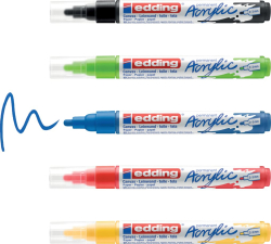 Acrylmarker 5100, 5er Set, 2 - 3 mm, Run